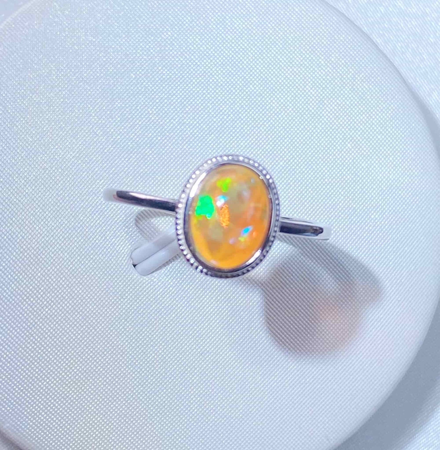 Sterling Silver Ethiopian Opal Adjustable Ring
