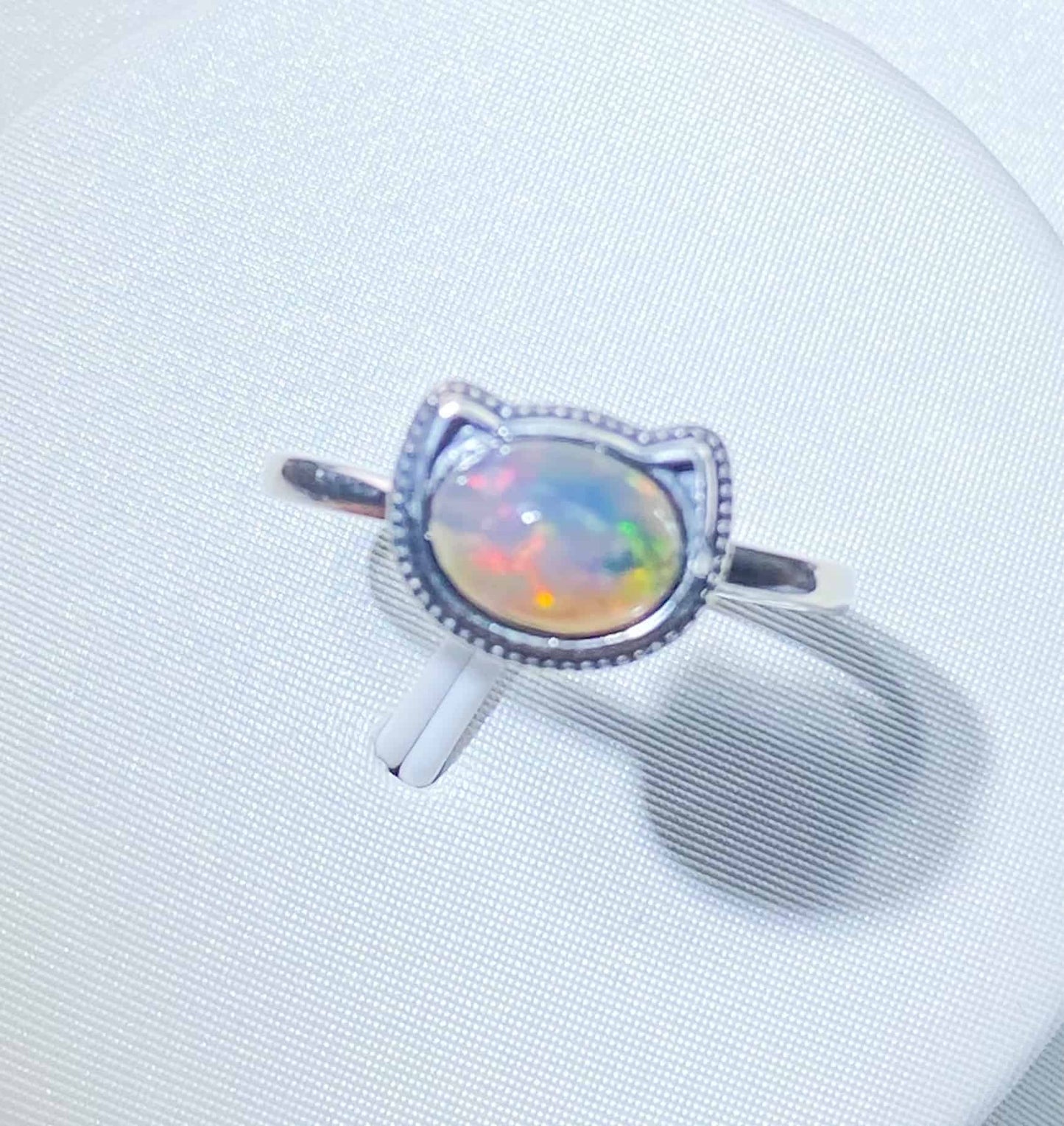 Sterling Silver Ethiopian Opal Adjustable Ring