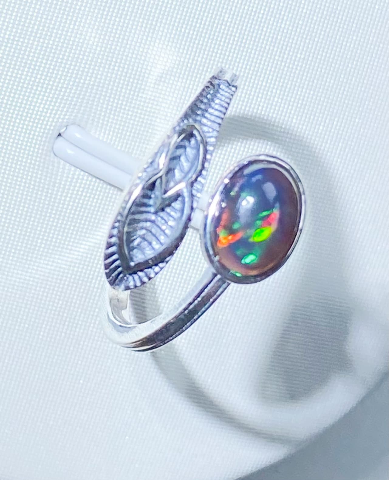 Sterling Silver Ethiopian Opal Adjustable Ring