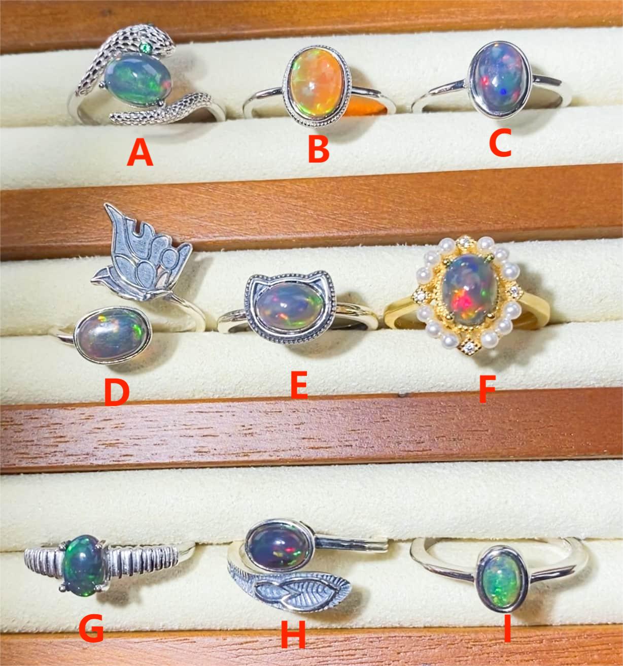 Sterling Silver Ethiopian Opal Adjustable Ring