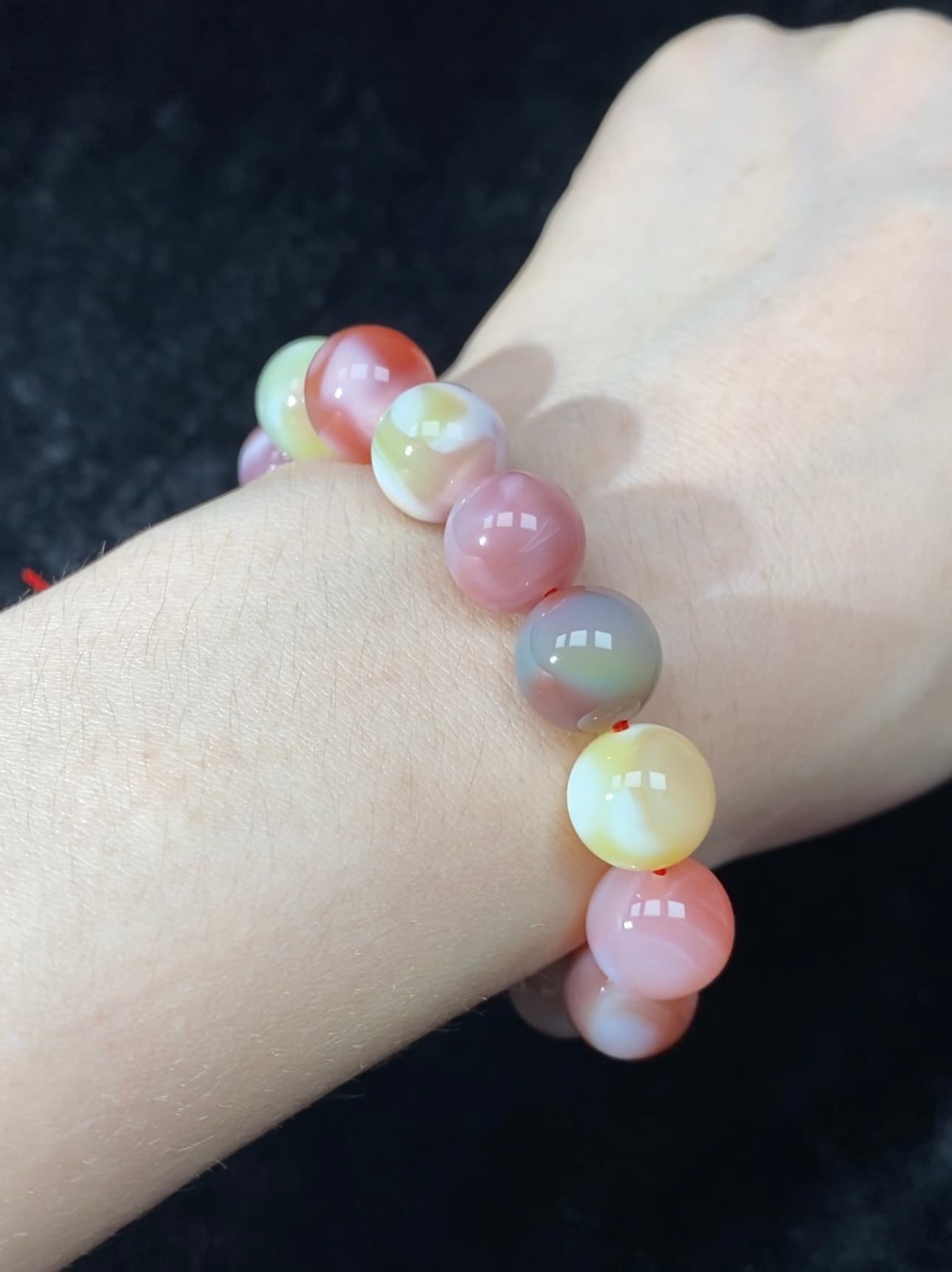 Collection Grade Milky Yanyuan Agate Beaded Bracelet 11-13mm Candy Yanyuan Bead for Women and Men