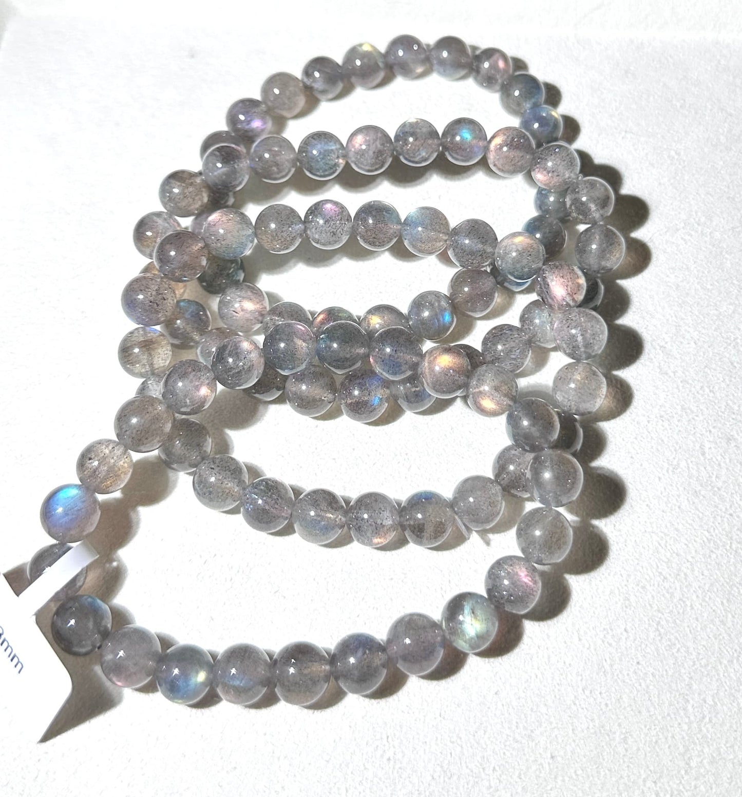 RAINBOW! High Quality Rainbow Flashy Labradorite Beaded Bracelet 8-10mm