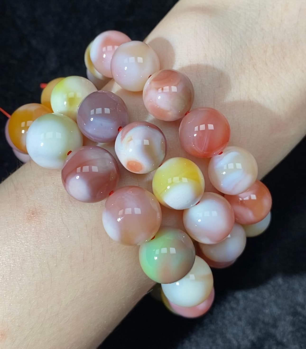 Collection Grade Milky Yanyuan Agate Beaded Bracelet 11-13mm Candy Yanyuan Bead for Women and Men