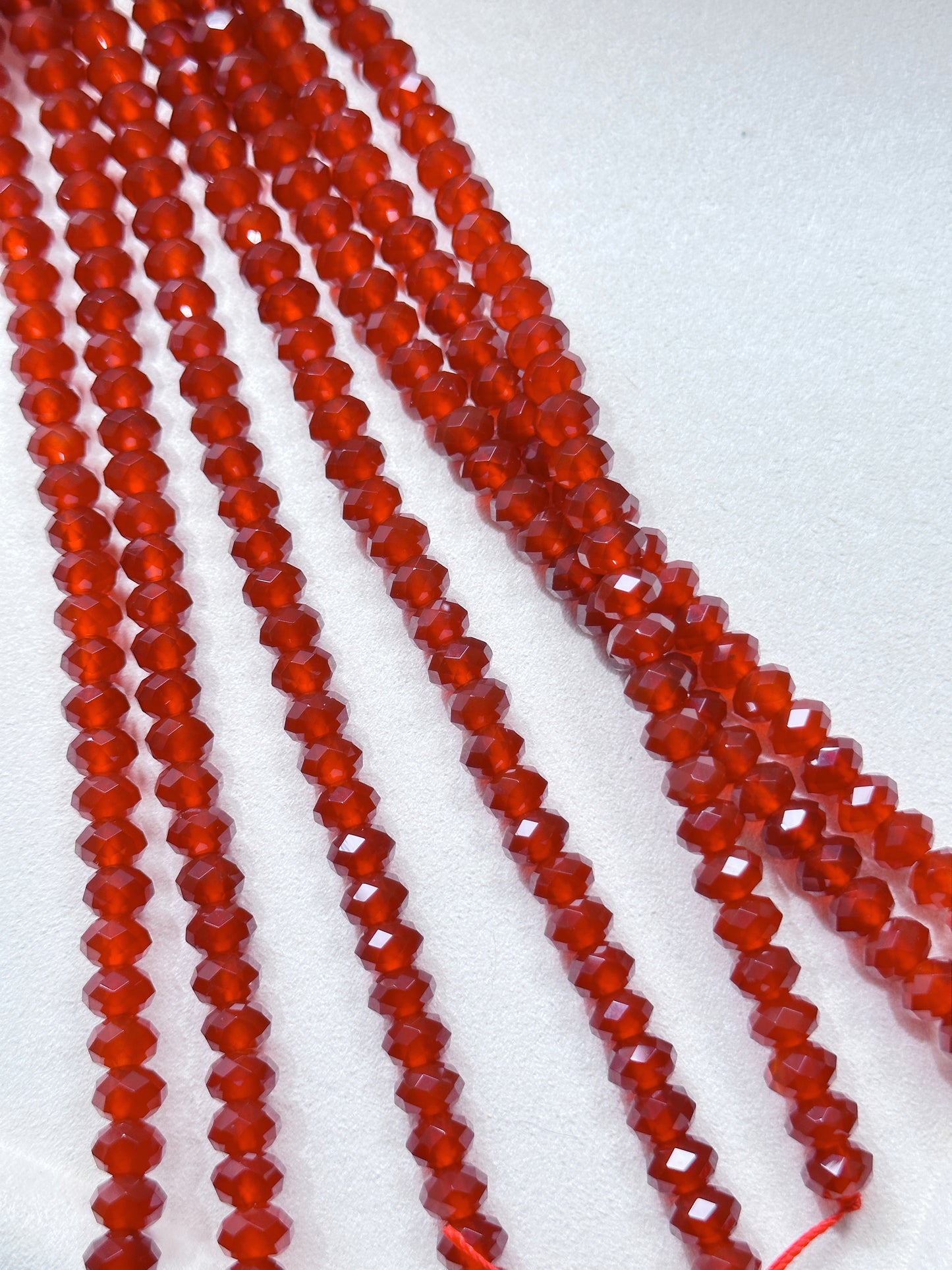 Natrual AA Carnelian Bead Strand DIY Beaded Rhoundelle Faceted 8mm