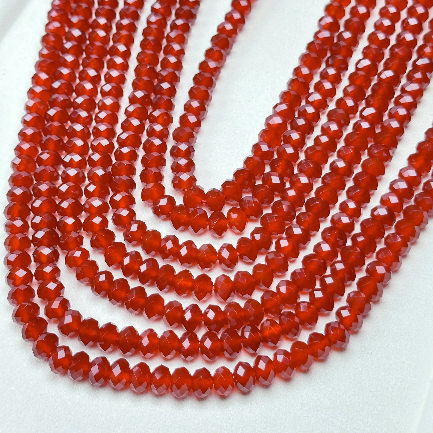 Natrual AA Carnelian Bead Strand DIY Beaded Rhoundelle Faceted 8mm