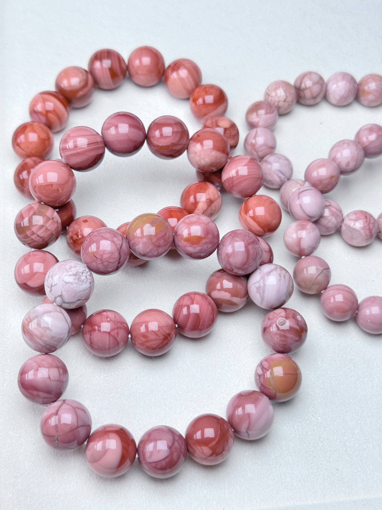 STUNNING! High Quality Orange/Pinky Alashan Agate Bracelet 12mm-14mm