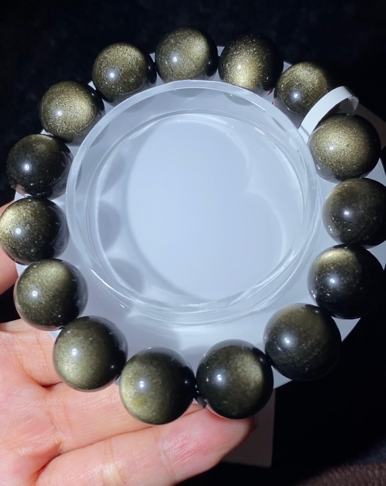 Highest! AAAAA Grade Natural Obsidian Rainbow/Black/Silver/Gold Beaded Bracelet for Men and Women