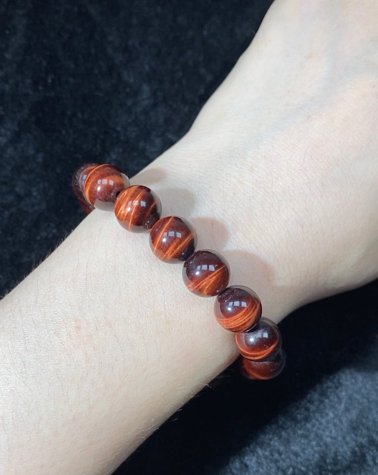 BEST! Collective Grade Red Tigers Eye Beaded Bracelet 8-16mm strong flash for women and men