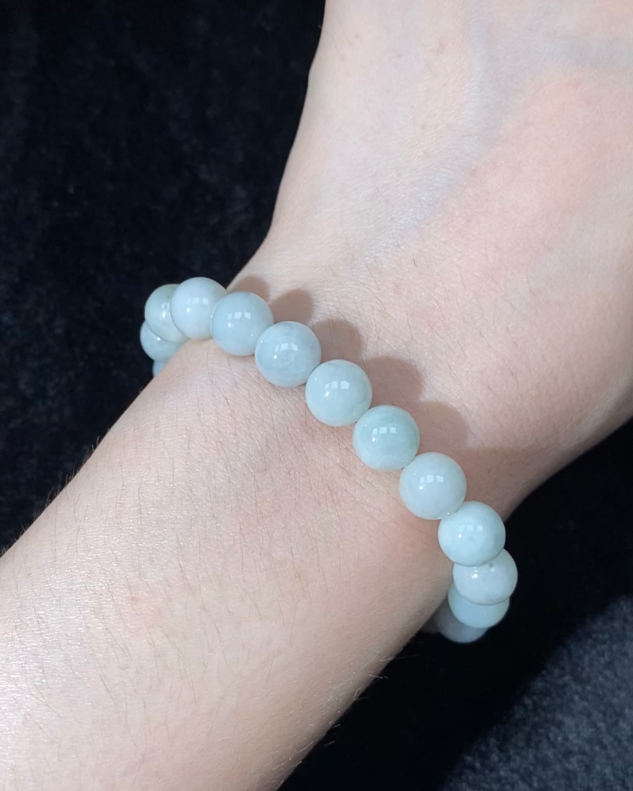 Beautiful! High quality Burmese jade/jadeite beaded bracelet light green jade for men and women