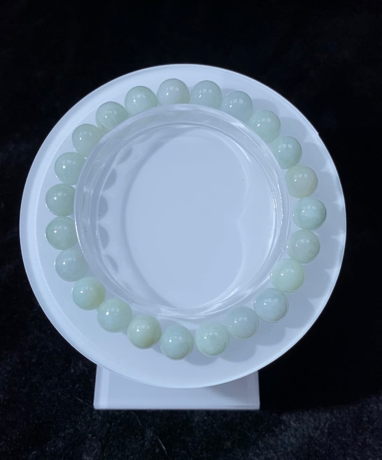 Beautiful! High quality Burmese jade/jadeite beaded bracelet light green jade for men and women